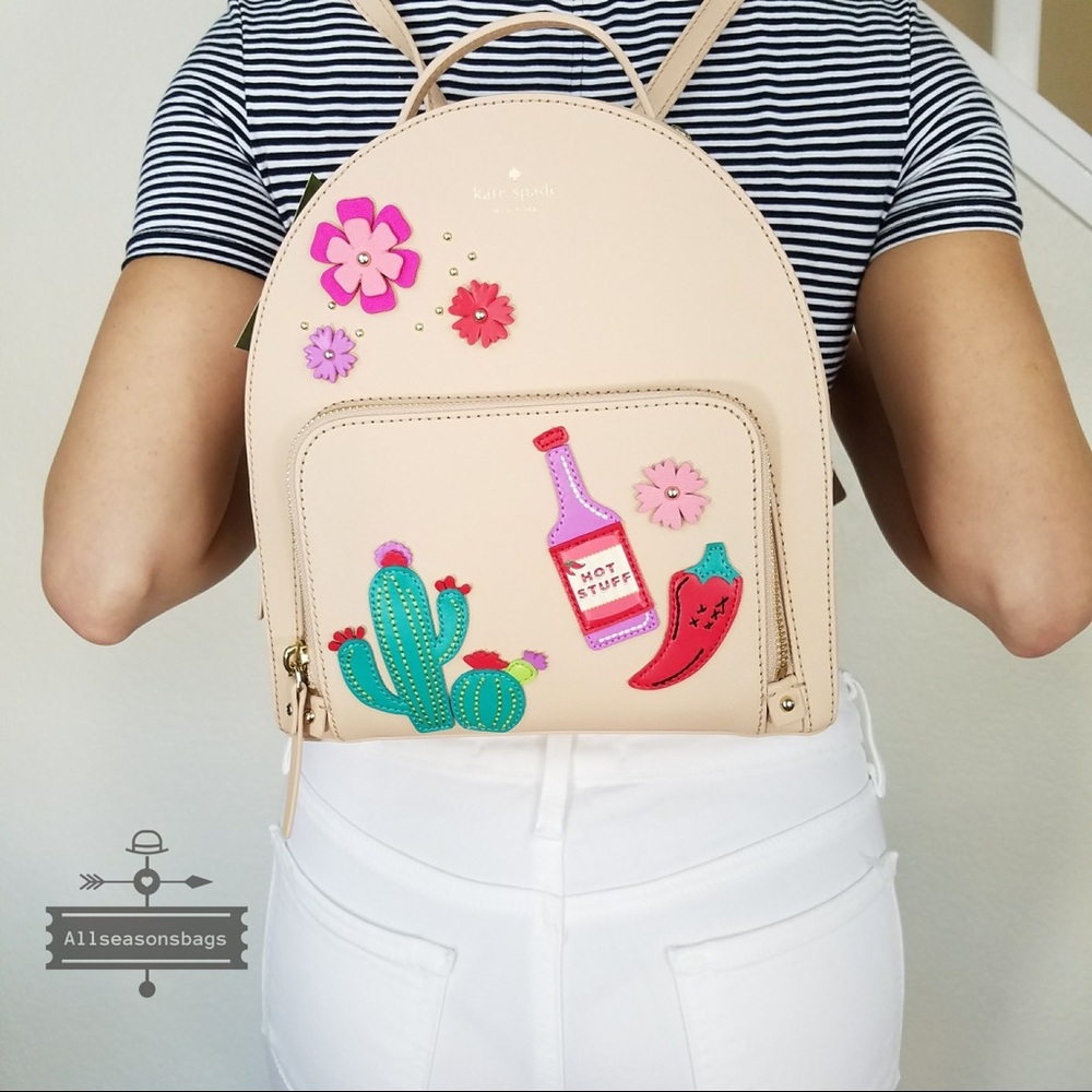 Kate spade NY cashew new Horizons cactus backpack - Picture 3 of 8